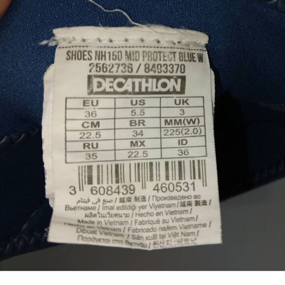 Quechua Decathlon Women's Pre-owned Slate Blue Waterproof Sneakers - sz. 5 1/2 - Picture 6 of 6